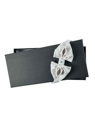 Papillon righe grigio chiaro