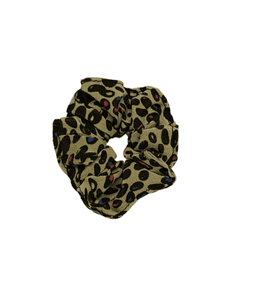 Spotted silk scrunchies