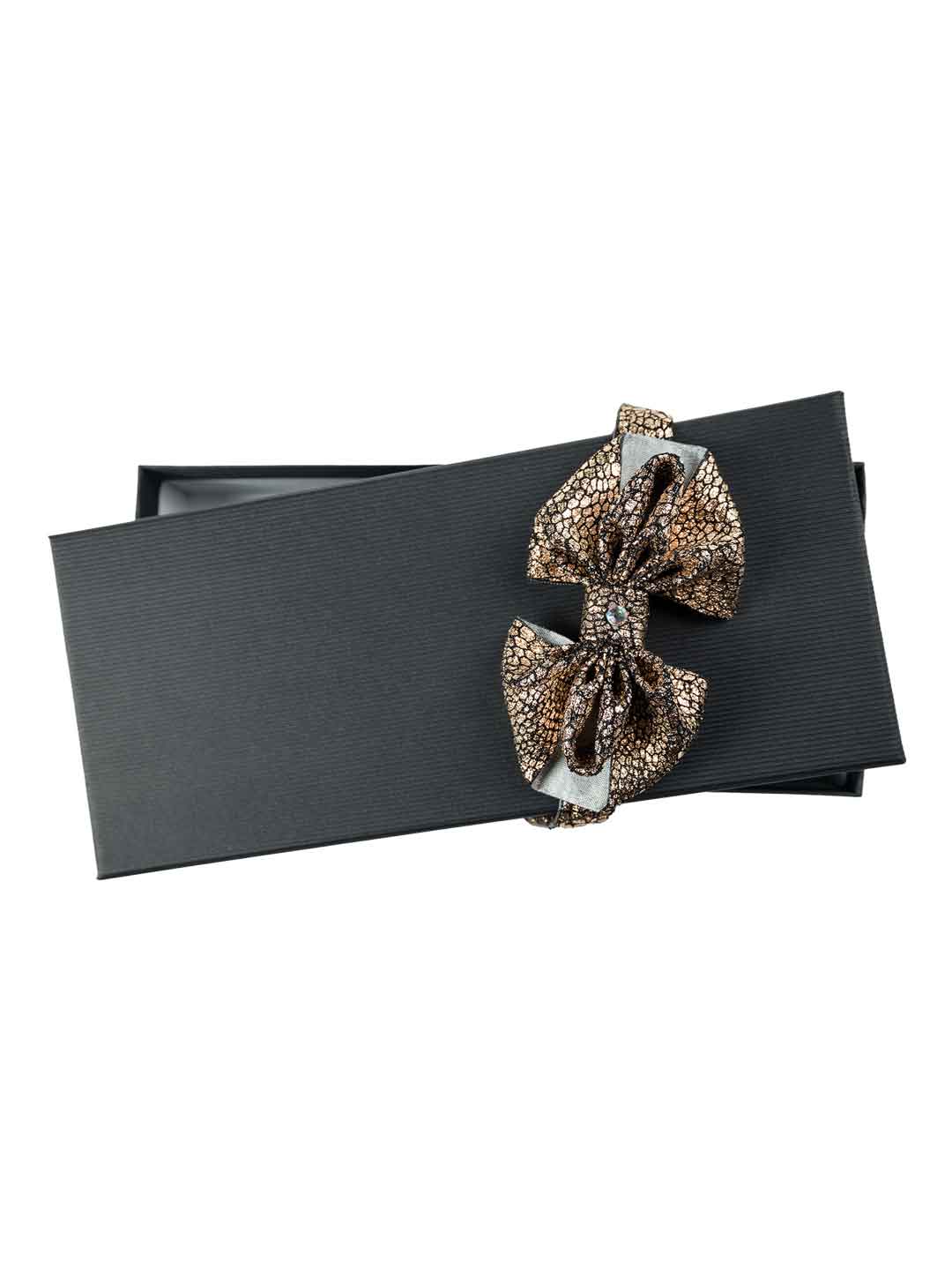 Bronze lurex bow tie